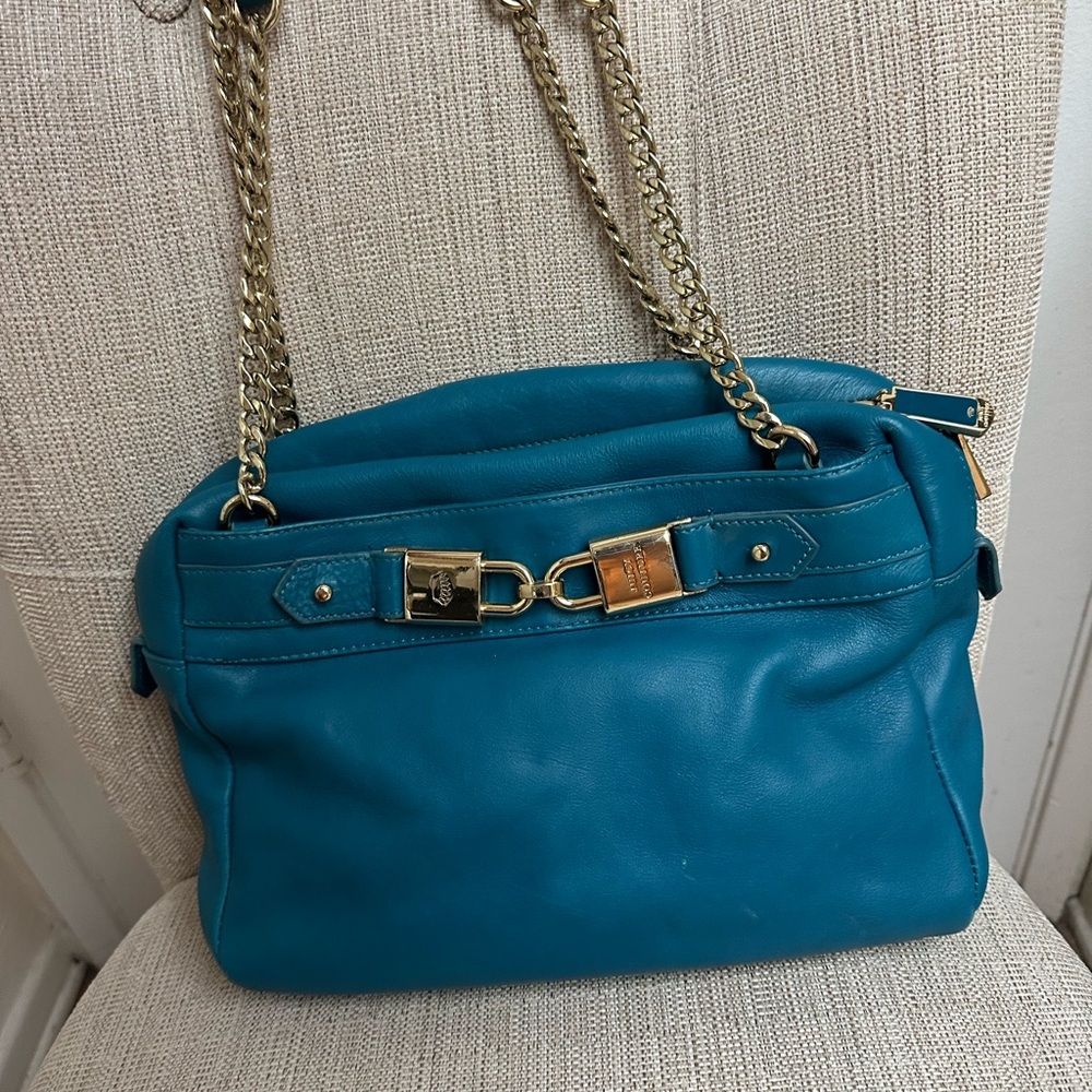 Juicy Couture Blue Leather Shoulder Bag